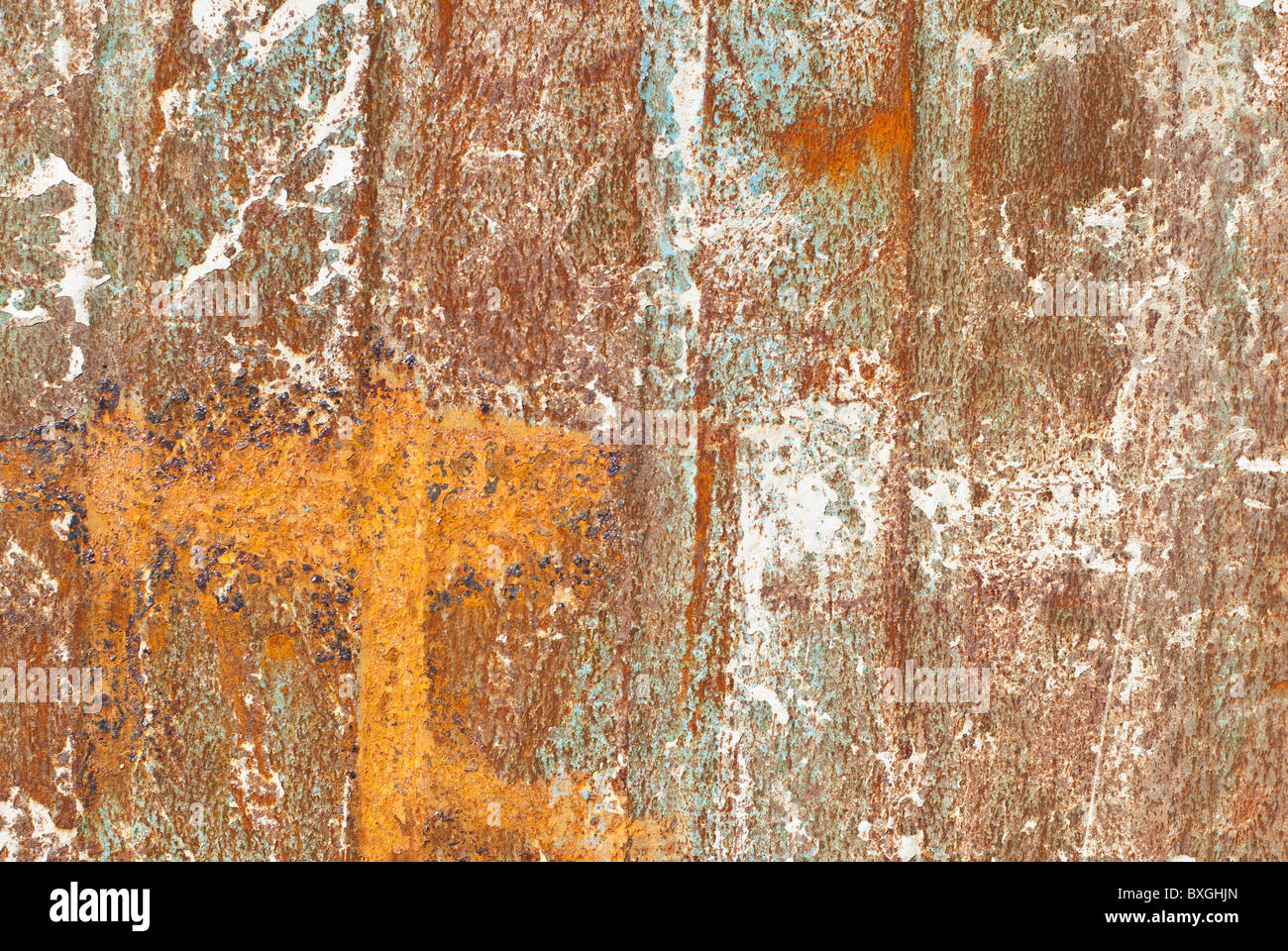 heavily rusted metal fence Stock Photo