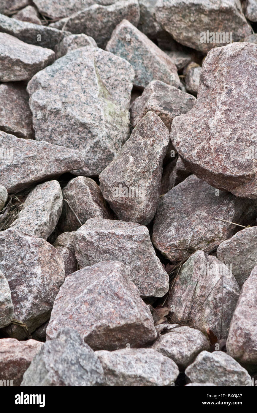 small angular granite boulders Stock Photo - Alamy