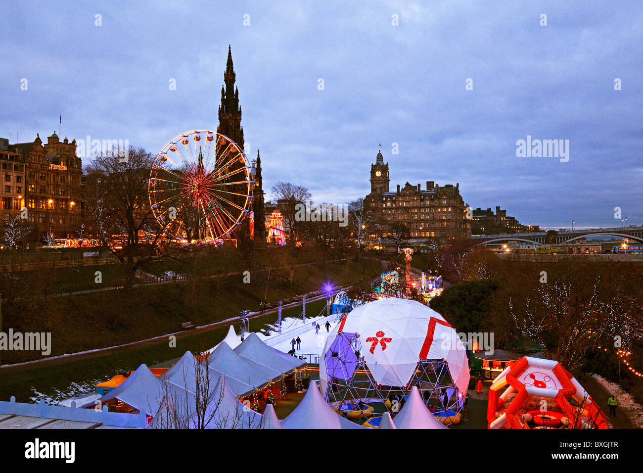 Christmas Celebrations in Princes Street Gardens, Edinburgh Stock Photo