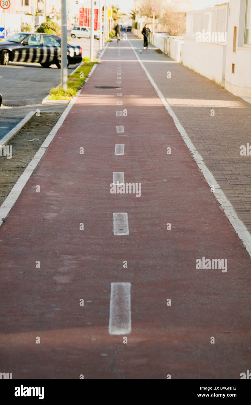 Bicycle path in Ostia, Rome, Italy Stock Photo