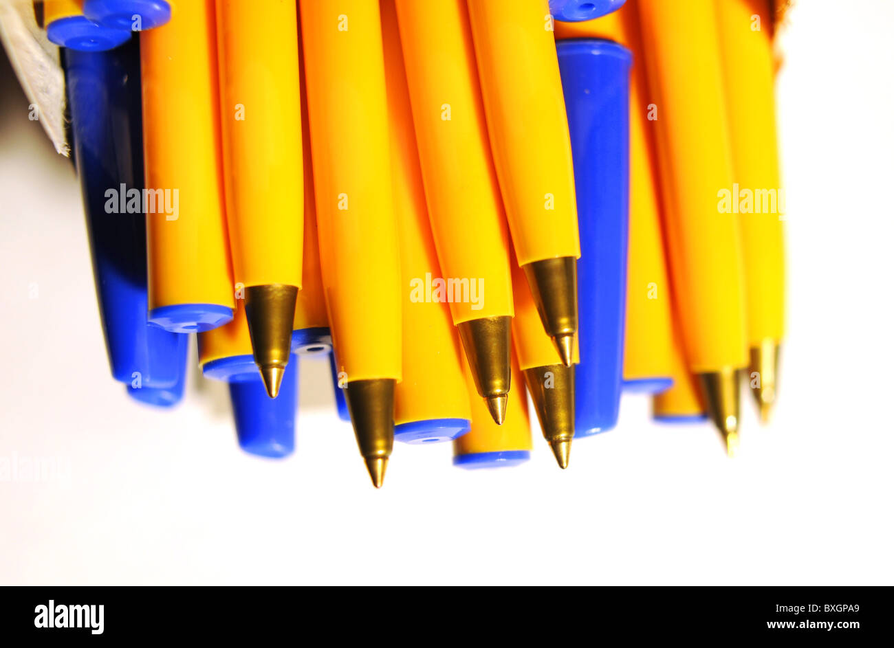 Office stationary and equipment biro pens Stock Photo
