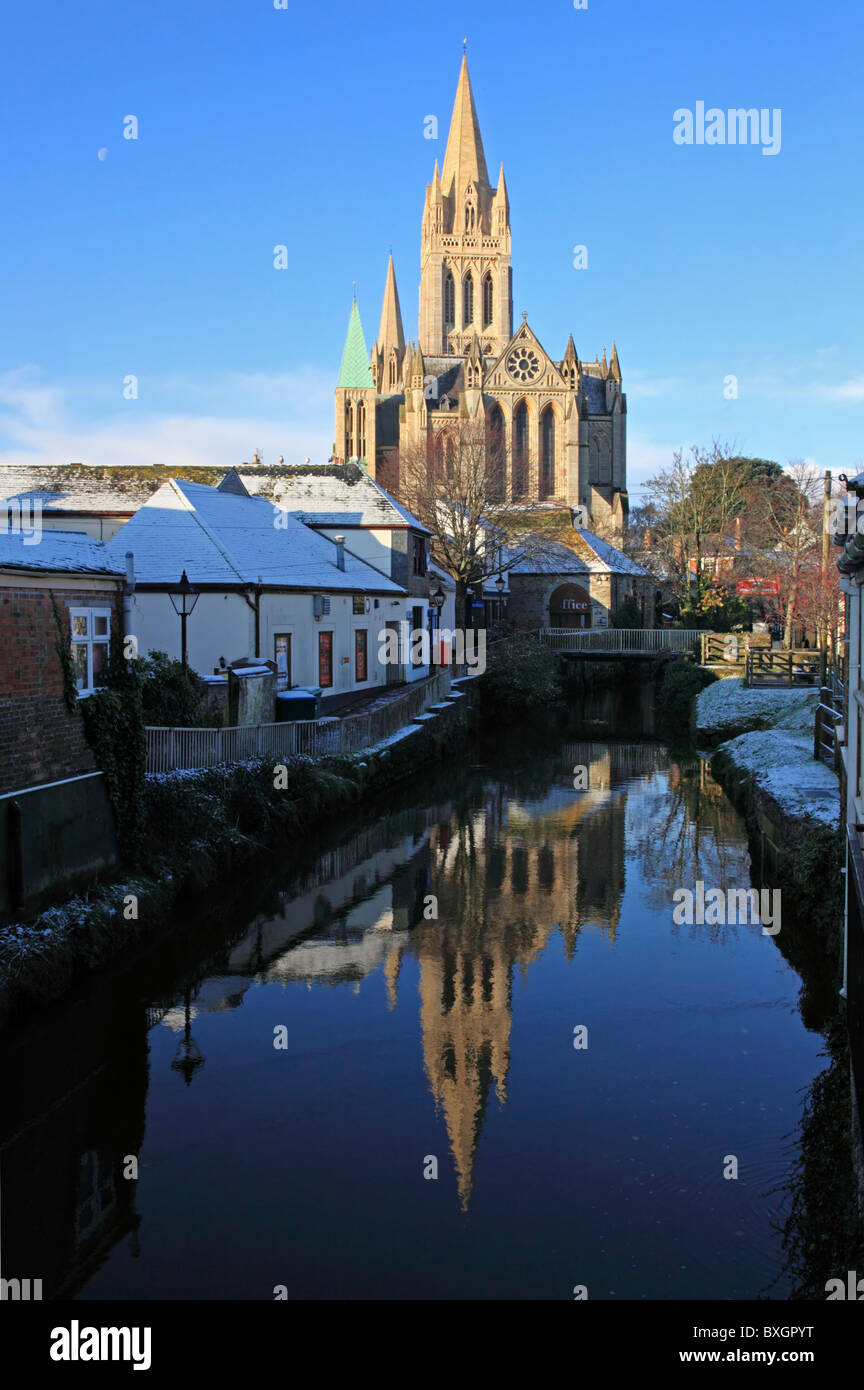 Truro Cathedral Captured shortly after a snowfall Stock Photo