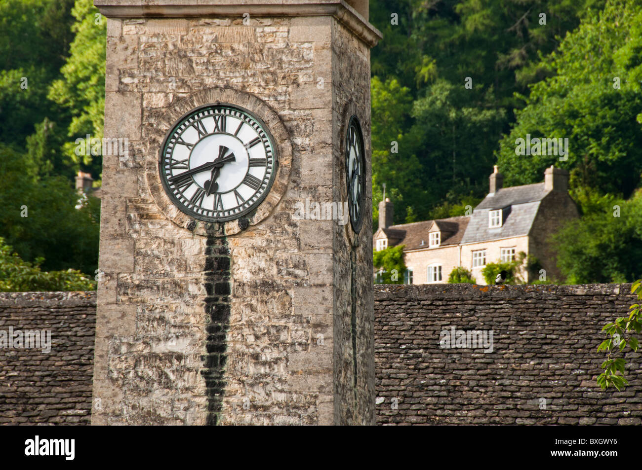 Clock Tower War Memorial, Nailsworth, Gloucestershire, Cotswolds, UK Stock Photo