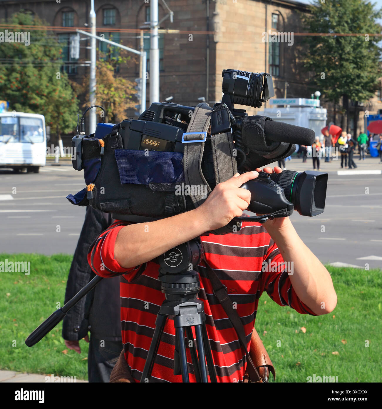 operator with camera Stock Photo Alamy