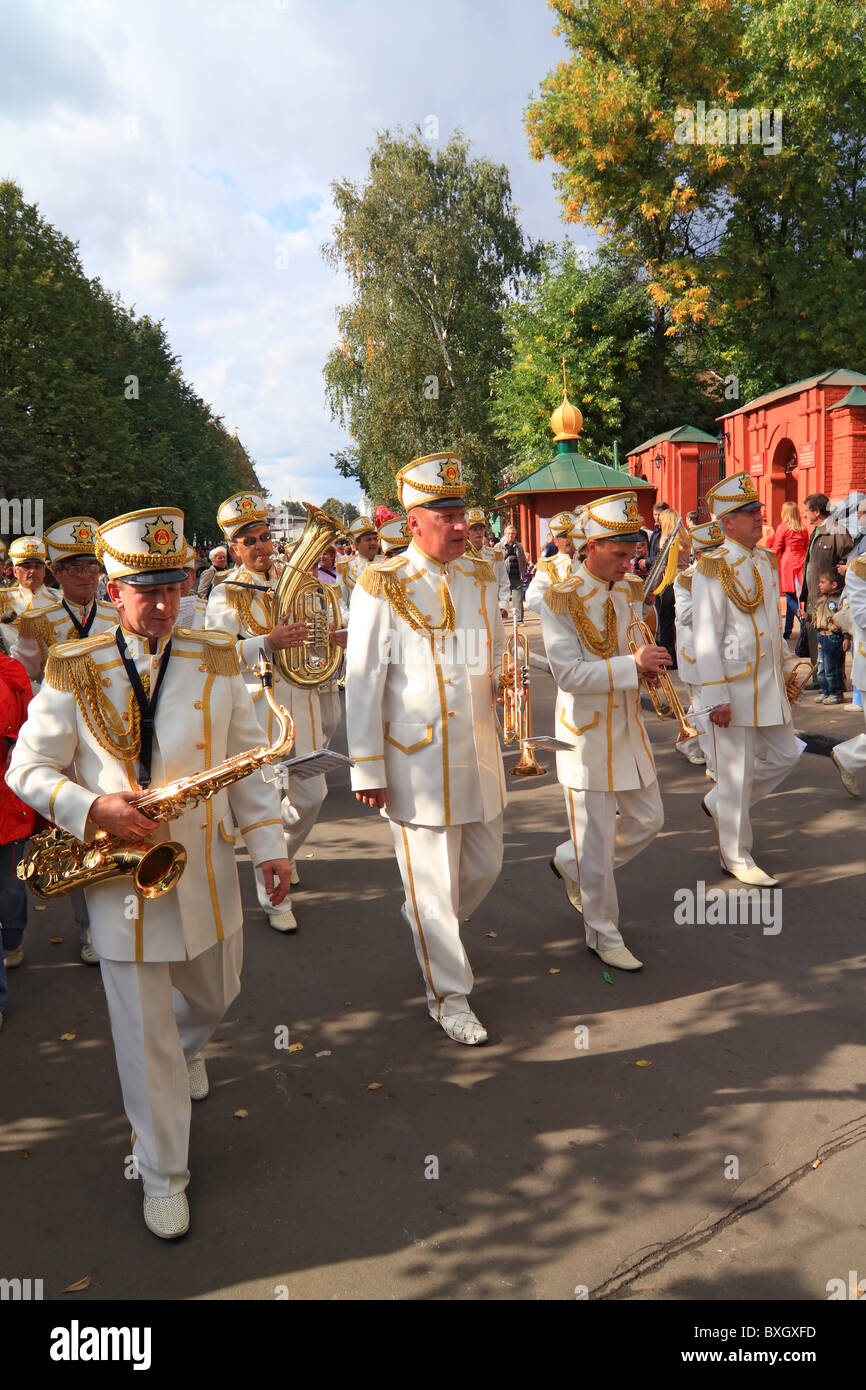 YAROSLAVL, RUSSIA - 11 SEPTEMBER: celebration of the millennium YAroslavl, Russia, September 11, 2010. The Military orchestra on Stock Photo