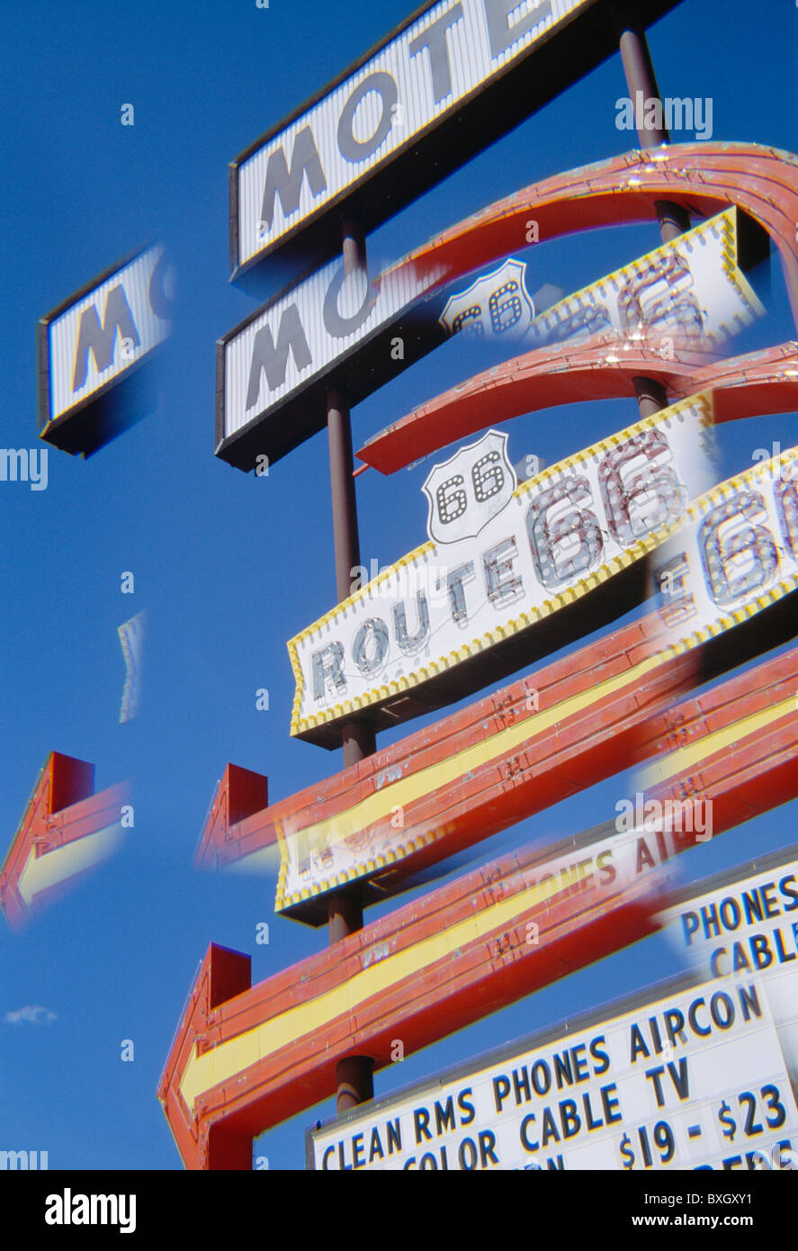 Vintage Neon Route 66 Motel Sign, Kingman, AZ, USA Stock Photo Alamy