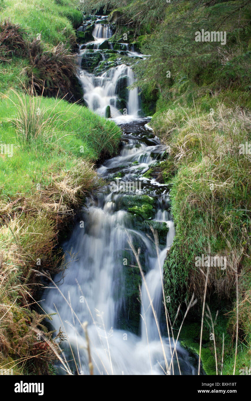 a small  brook and water fall in the brecon beacons wales Stock Photo