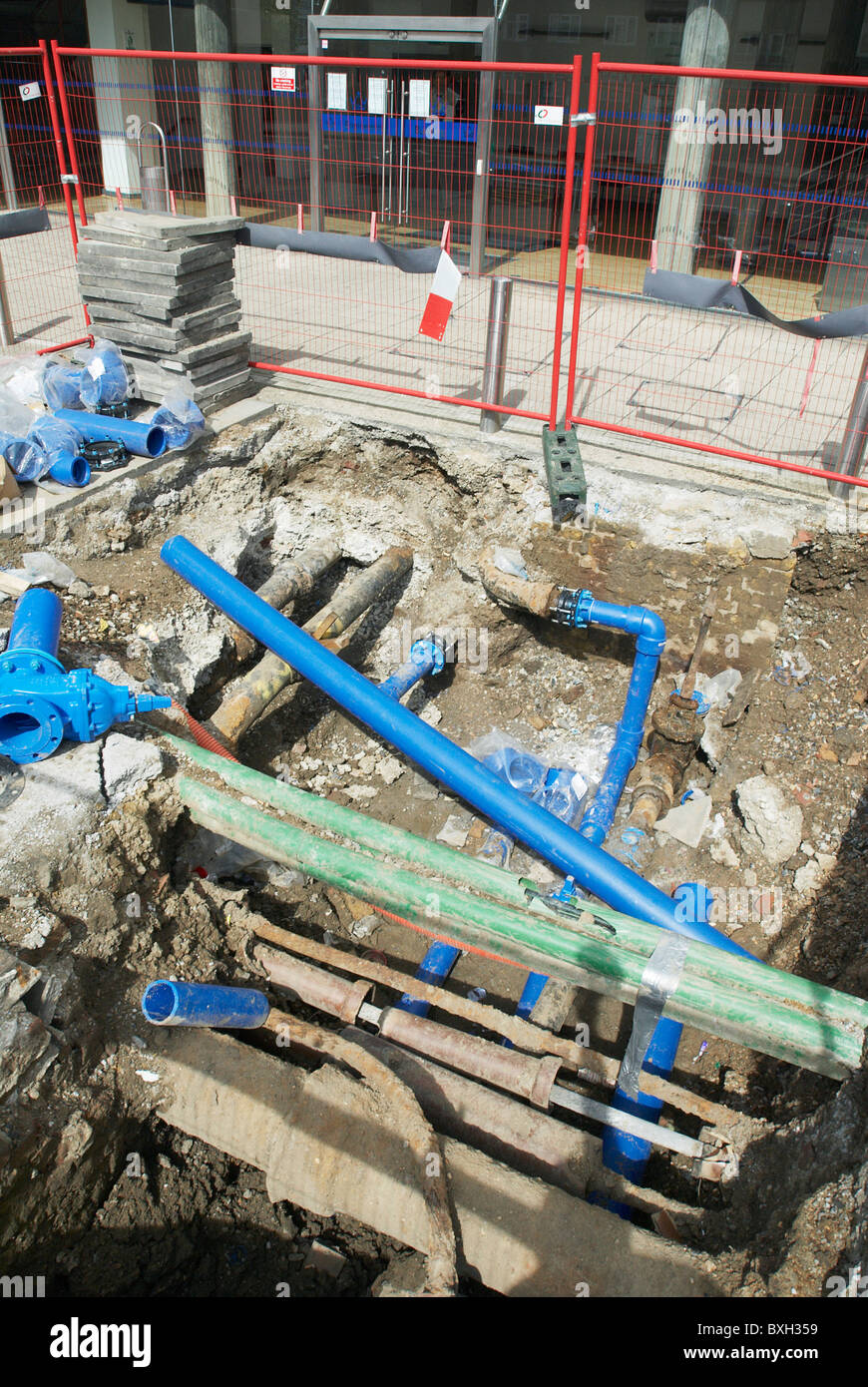 New water pipes City of London UK Stock Photo Alamy