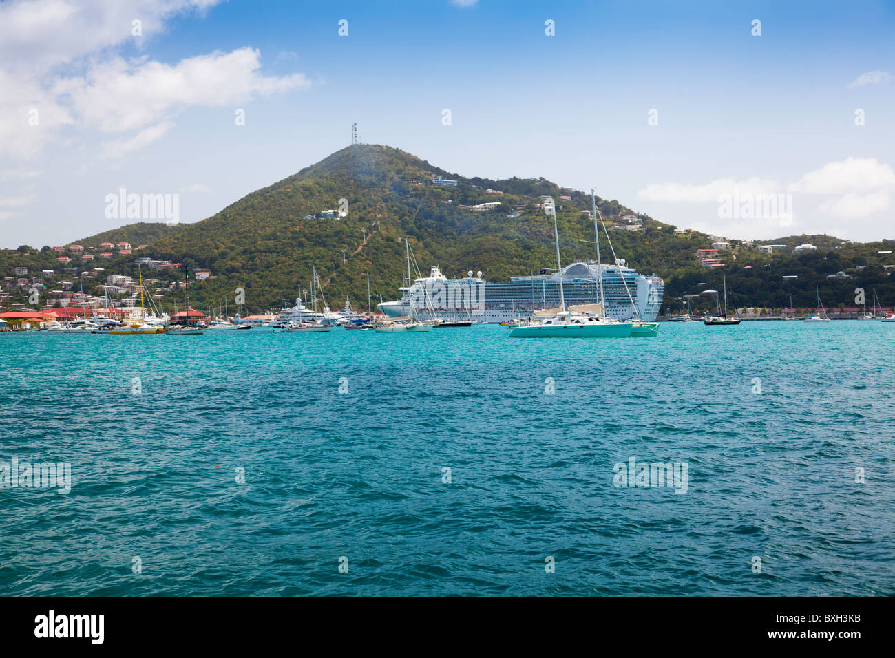 Marina harbor in St. Thomas Virgin Islands in the Caribbean Stock Photo