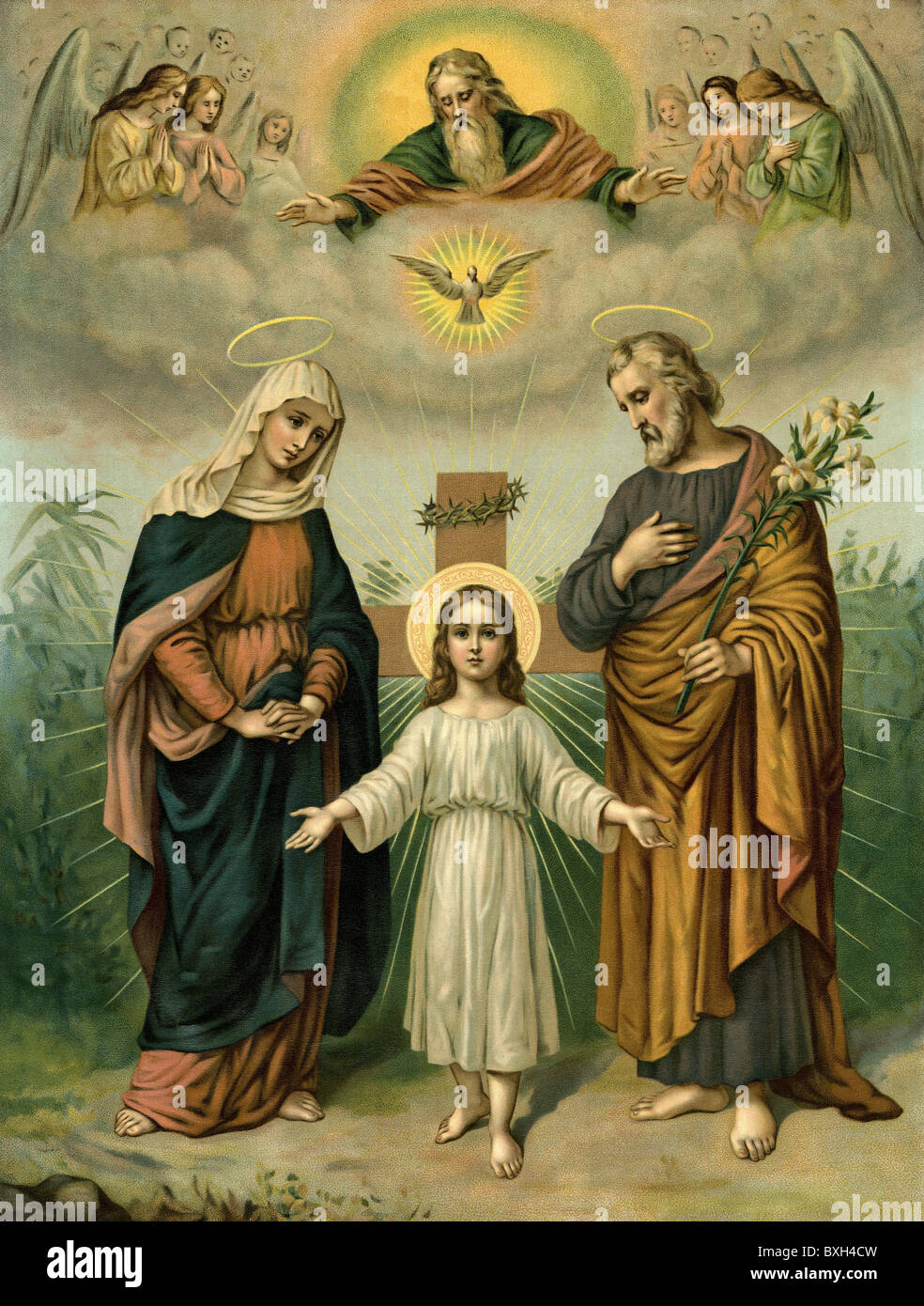 religion, Christianity, holy family, religious mural, Germany ...