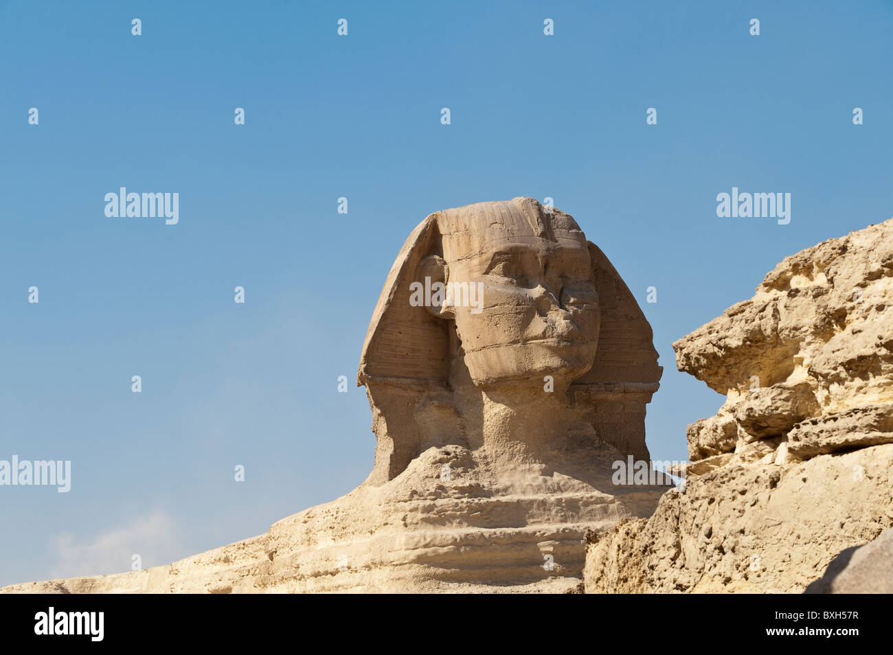 Egypt, Giza. Sphinx at the Giza Necropolis. Stock Photo