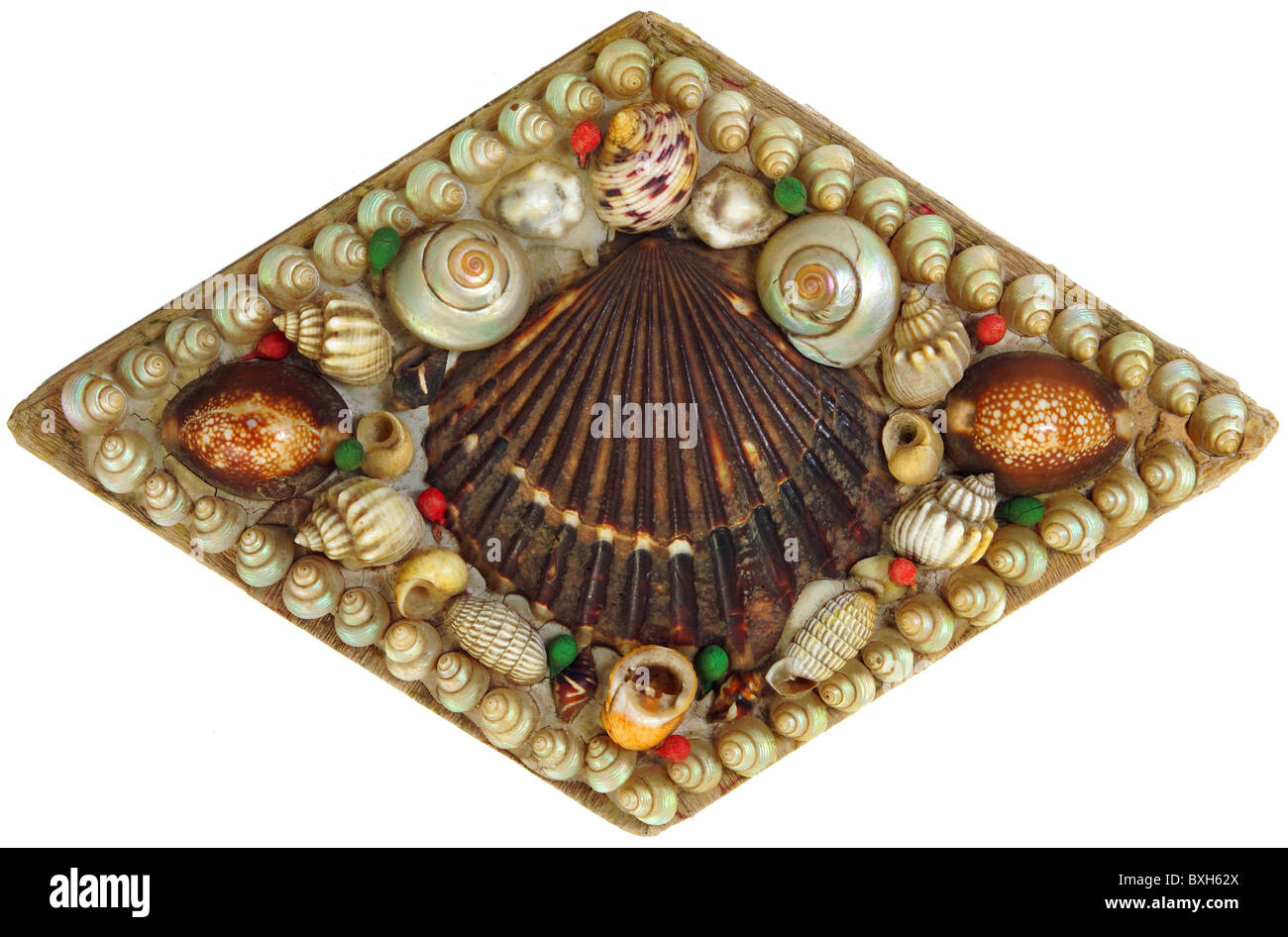 tourism, souvenir, mussel on the top of a jewel case, 20th century, historic, historical, snail shell, snail shells, small present, small gift, small presents, small gifts, bric-a-brac, holiday, vacation, holidays, clipping, cut out, cut-out, cut-outs, 1920s, Additional-Rights-Clearences-Not Available Stock Photo