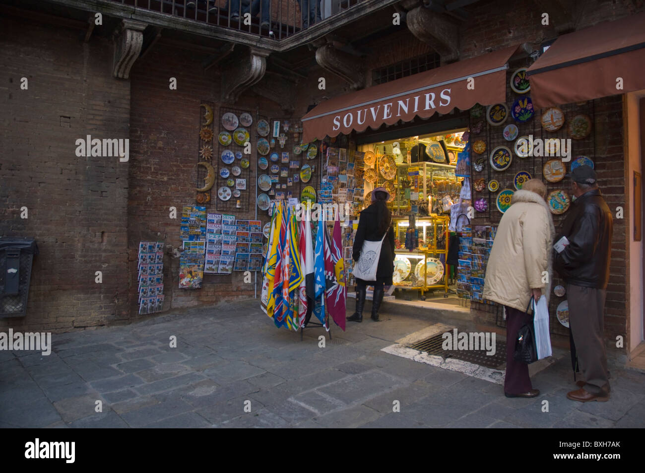 Souvenir shop exterior Siena Tuscany central Italy Europe Stock Photo