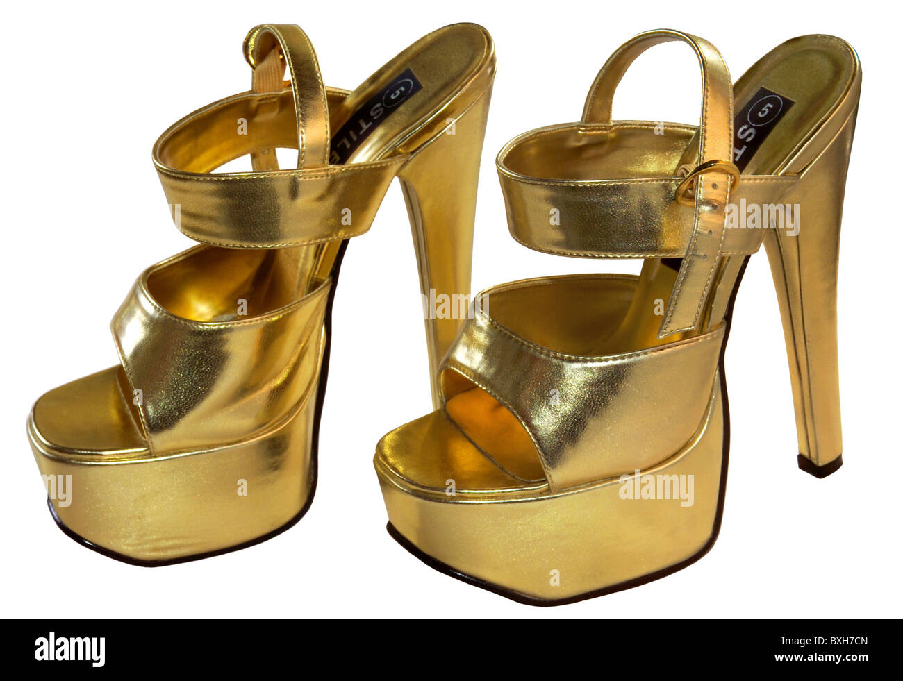 High heels gold plateau hotsell