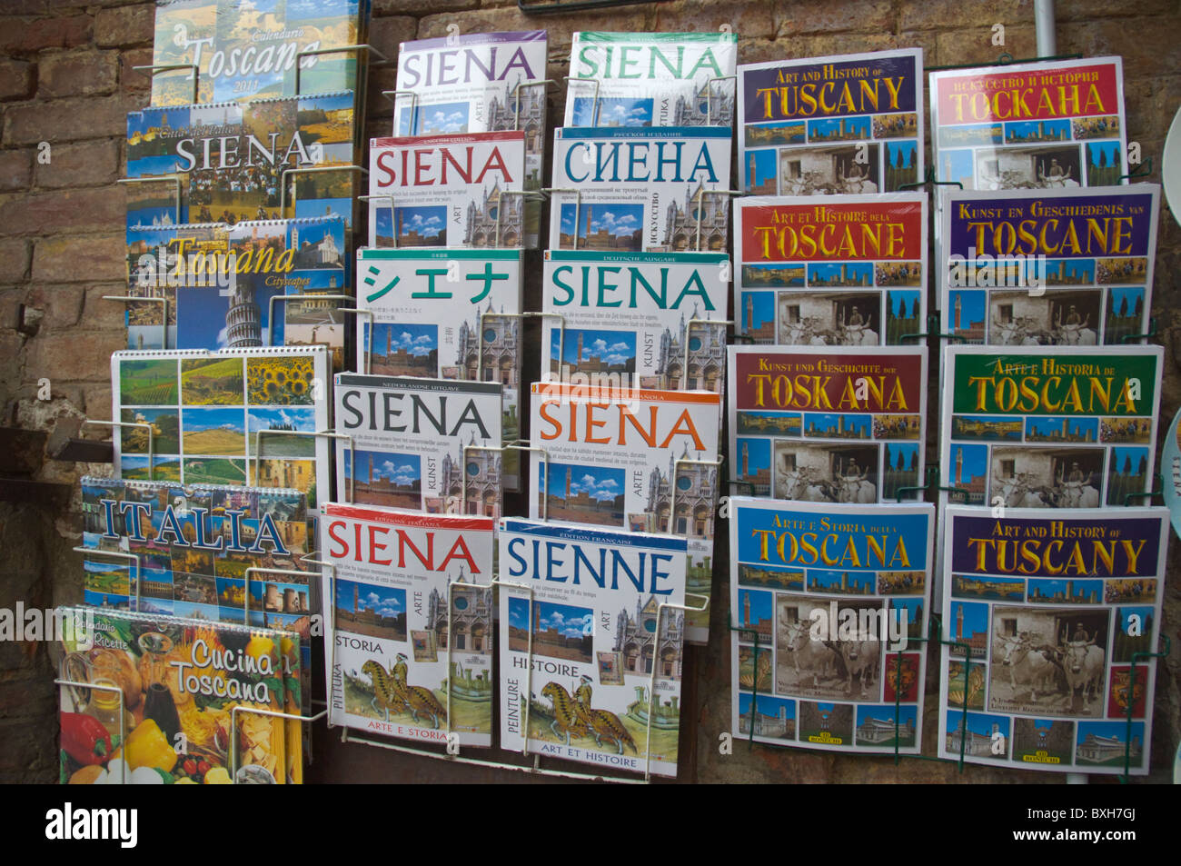 Guidebooks Siena Tuscany central Italy Europe Stock Photo