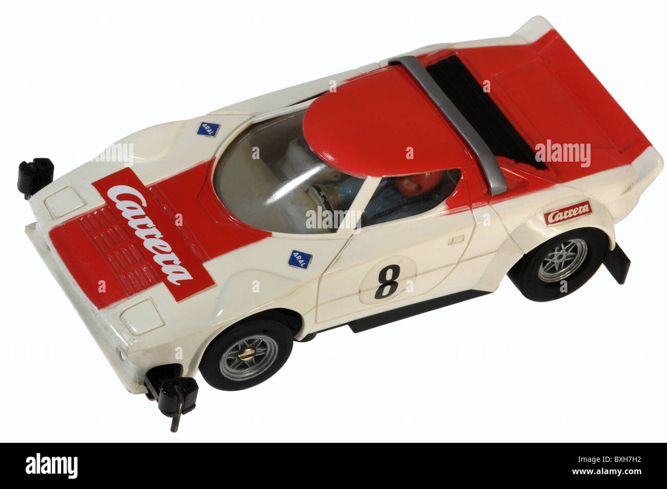 toys, toy cars, Carrera motor-racing circuit, Porsche racing car, Germany, circa 1978, Additional-Rights-Clearences-Not Available Stock Photo