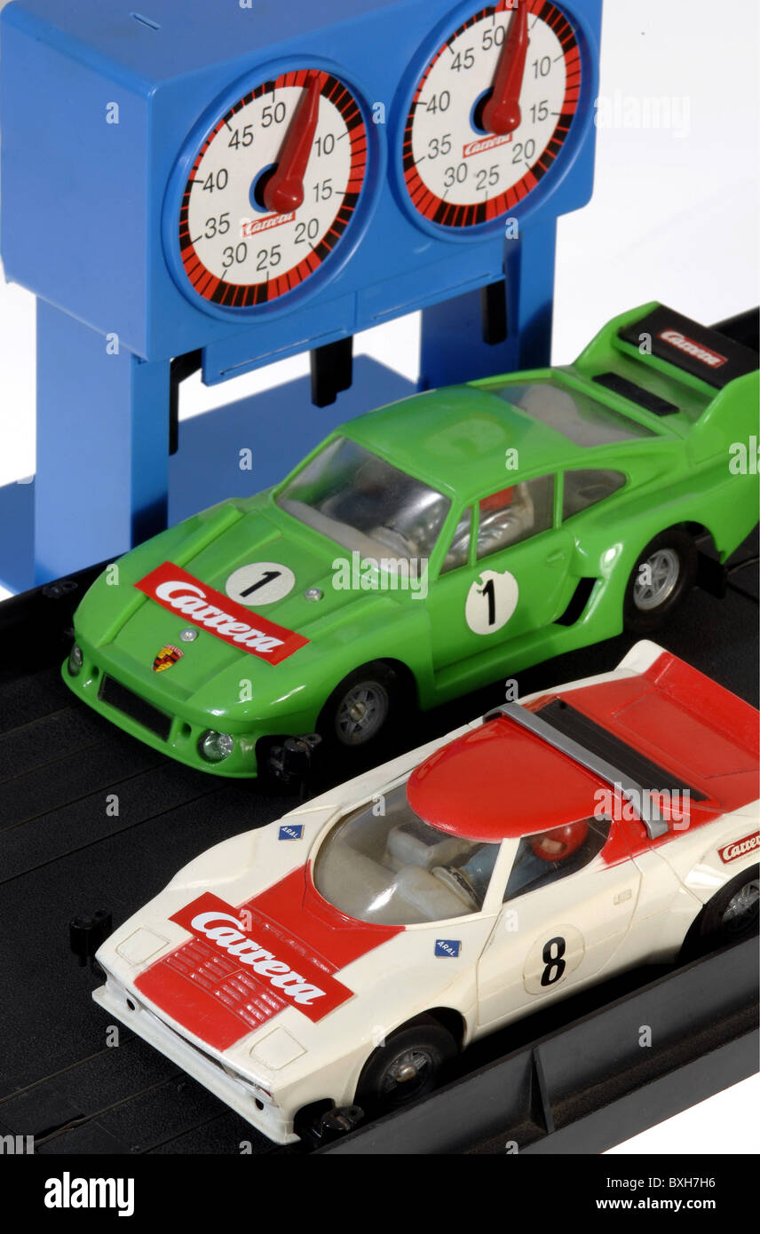 toys, toy cars, Carrera motorracing circuit, Porsche racing cars