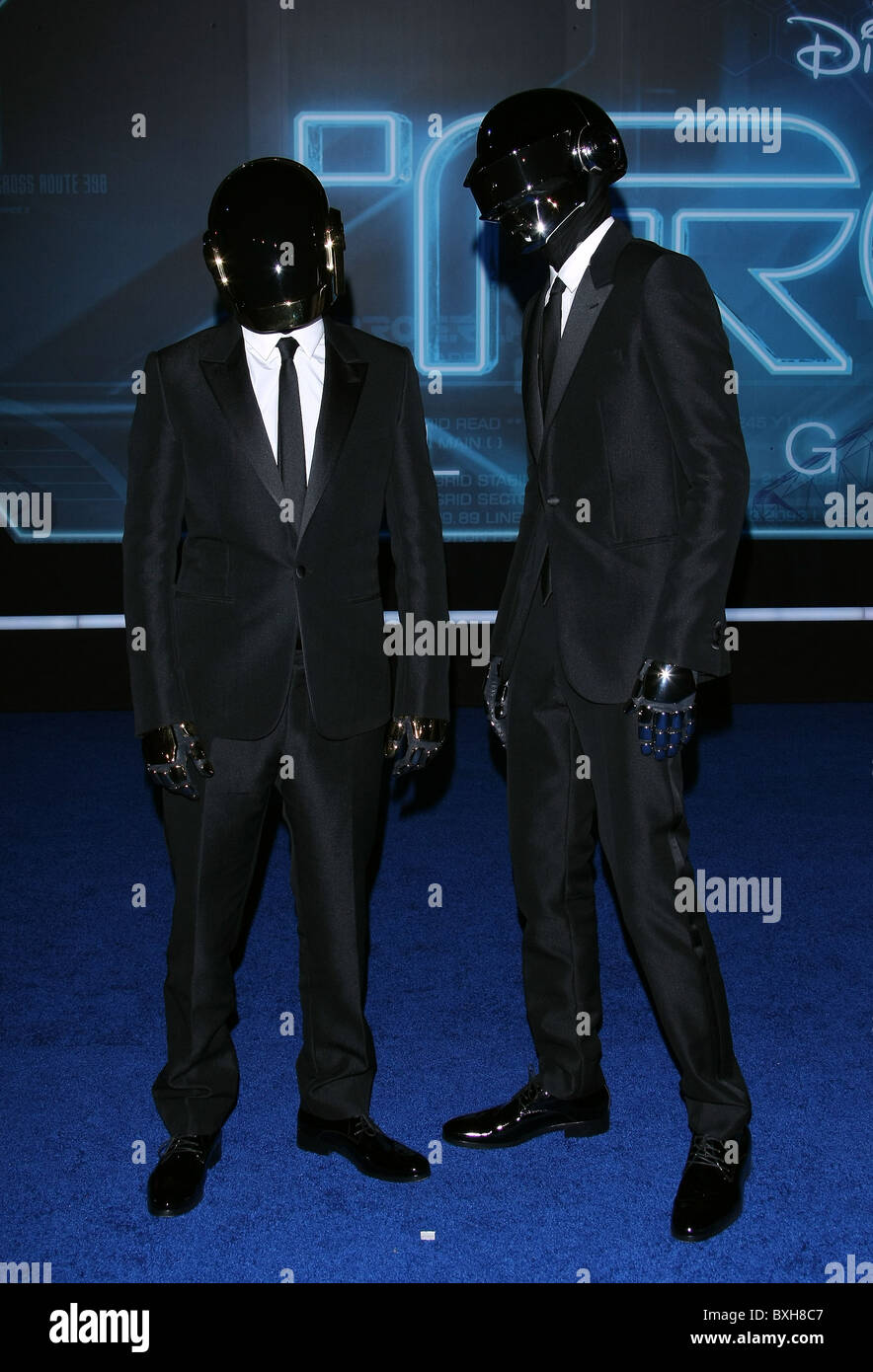 DAFT PUNK TRON: LEGACY WORLD PREMIERE HOLLYWOOD LOS ANGELES CALIFORNIA USA 11 December 2010 Stock Photo