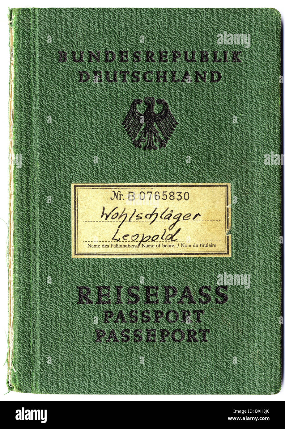 documents, passport, Federal Republic of Germany, 1957, cover