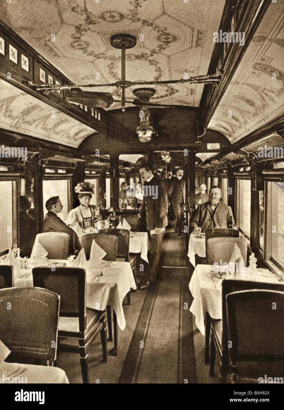 transport / transportation, railway, dining car, German Railway Dining