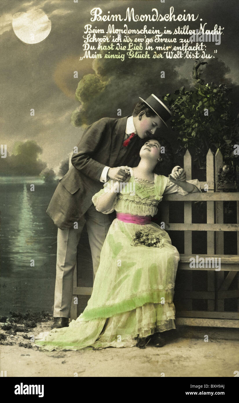 poeple, couples, love couple, Austria, 1912, Additional-Rights-Clearences-Not Available Stock Photo