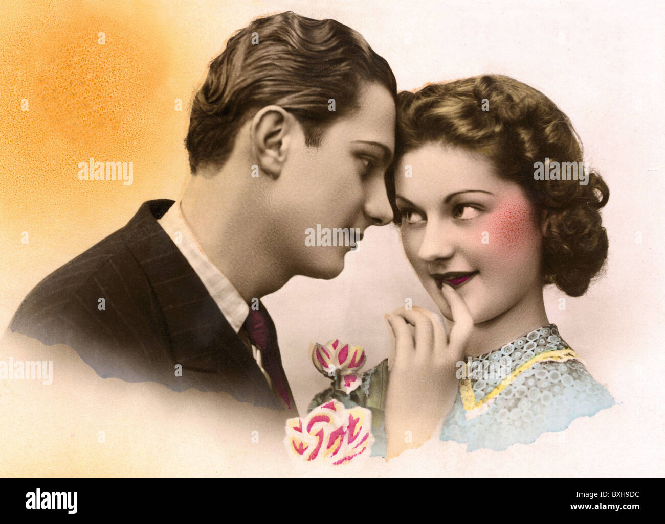 poeple, couples, love couple, France, 1942, Additional-Rights-Clearences-Not Available Stock Photo