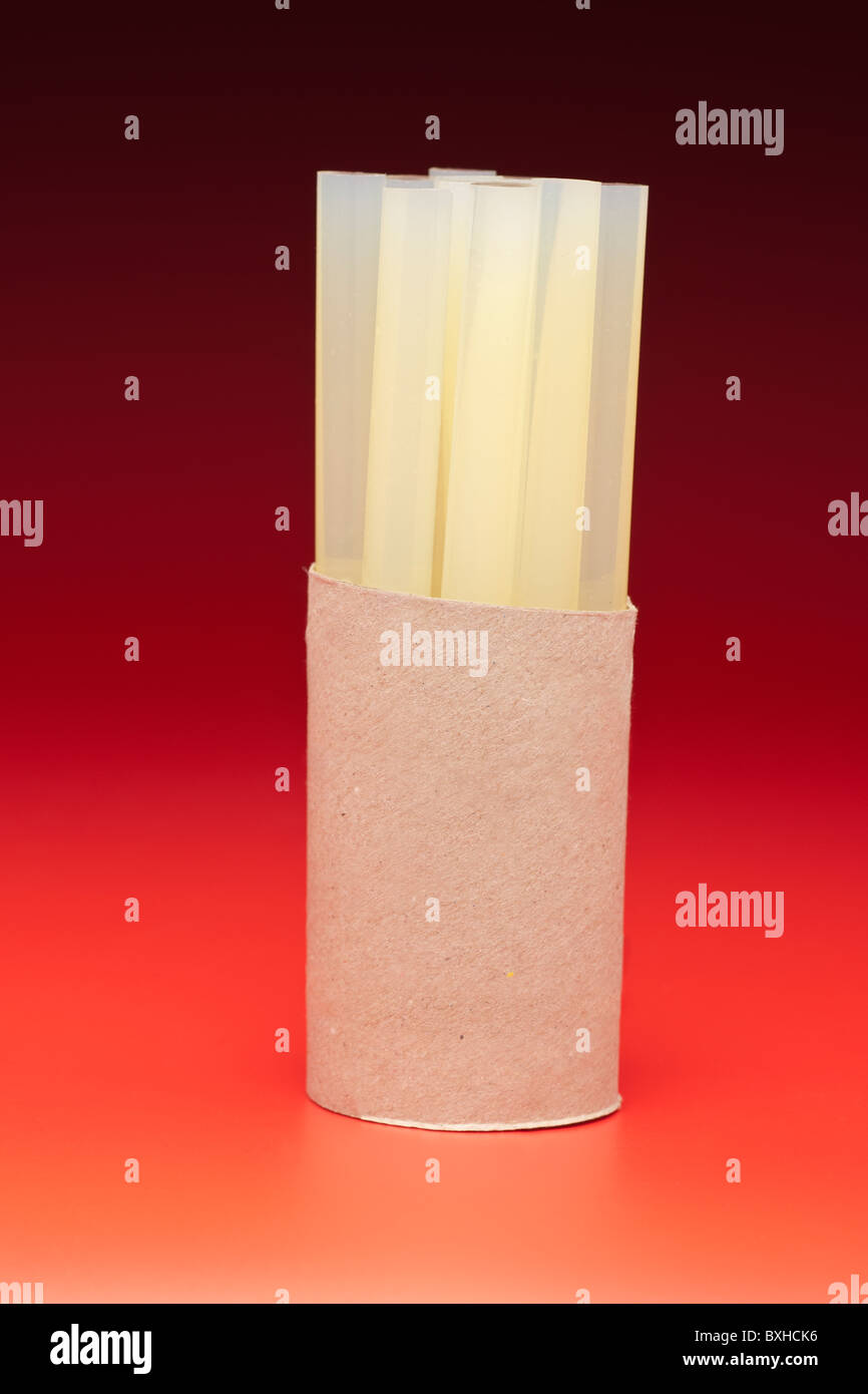 Glue gun wax sticks in a cardboard tube Stock Photo Alamy