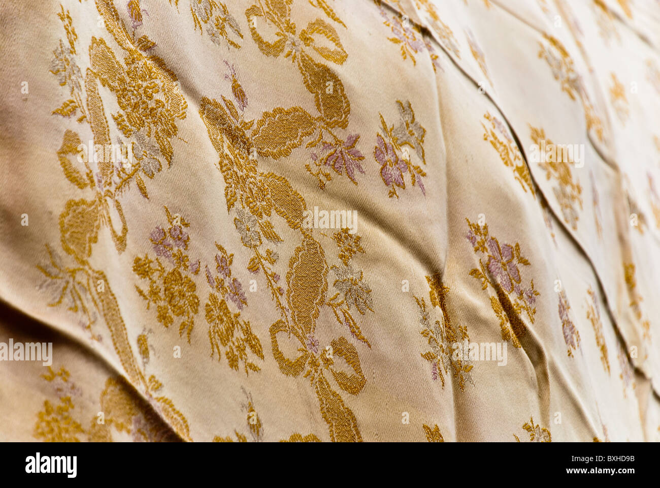 A beautiful brocade fabric. Stock Photo