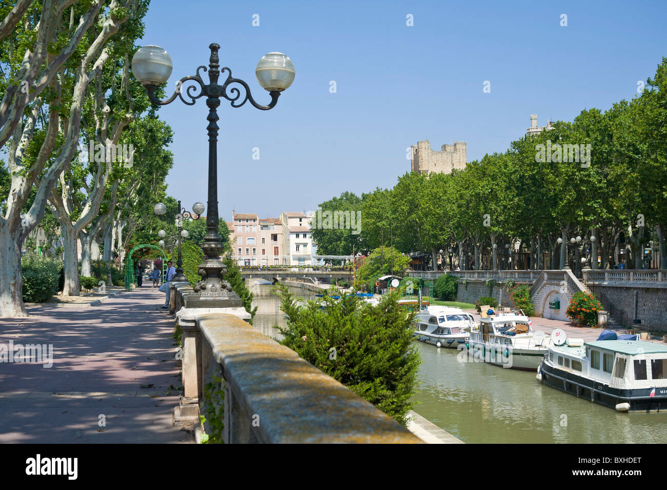 Canal de la Robine Passing Through Narbonne France Stock Photo