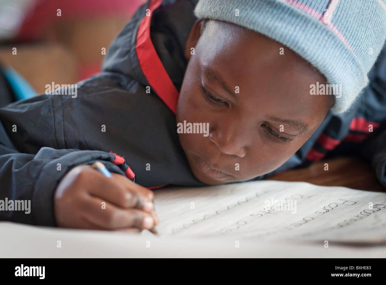 Kids in the school, Chinotimba, Vicfalls, Zimbabwe, Africa. Stock Photo