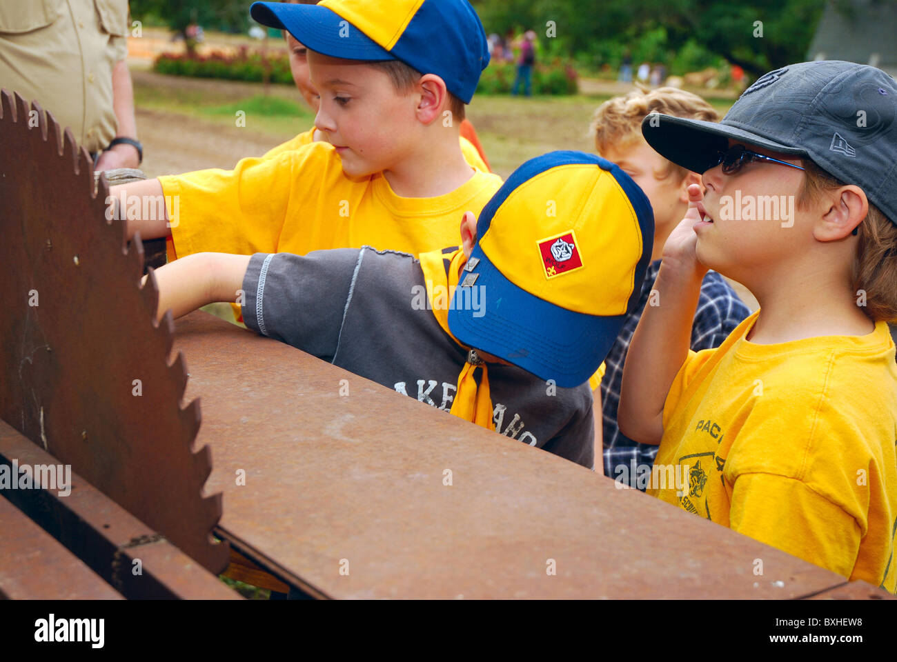 Cub Scouts on a field trip to a pumpkin farm Stock Photo - Alamy