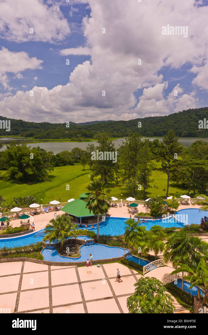 GAMBOA, PANAMA - Swimming pool at Gamboa Rainforest Resort. Stock Photo