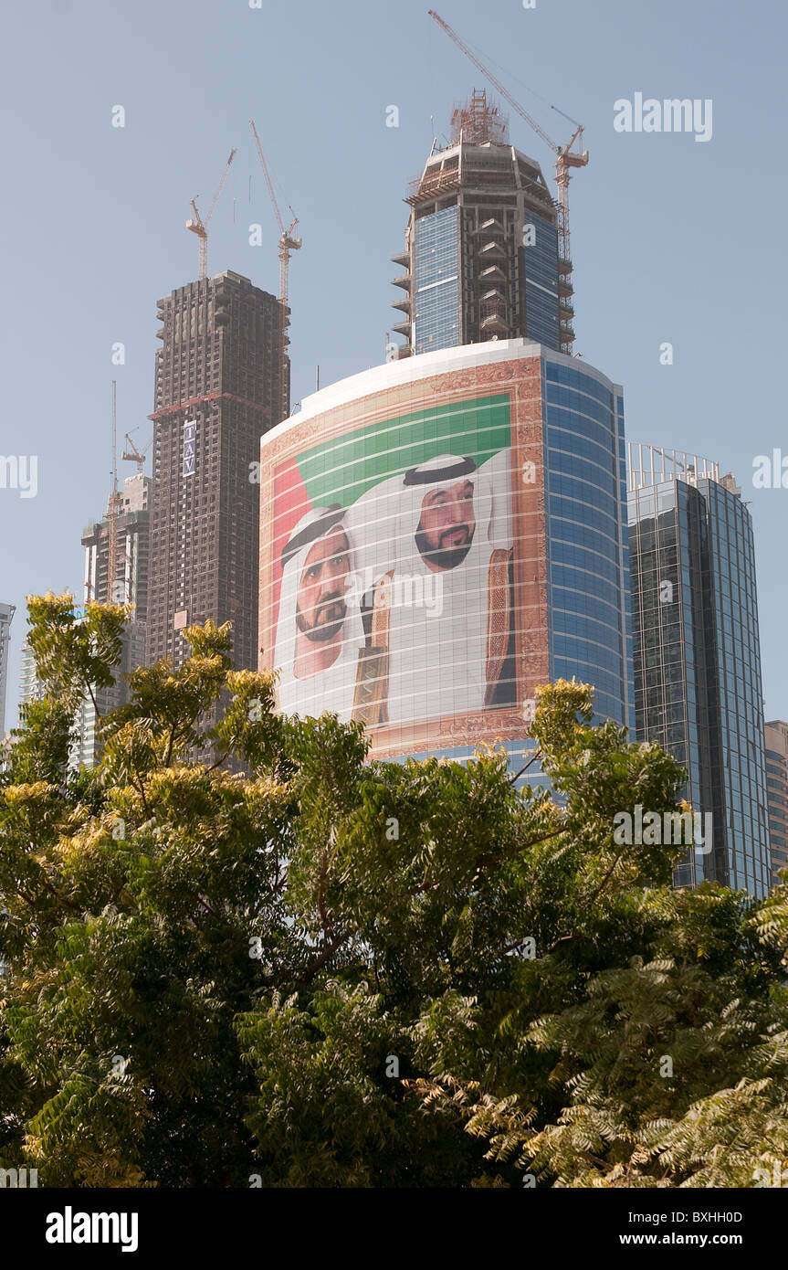 A view of skyscrapers in construction in Dubai Stock Photo