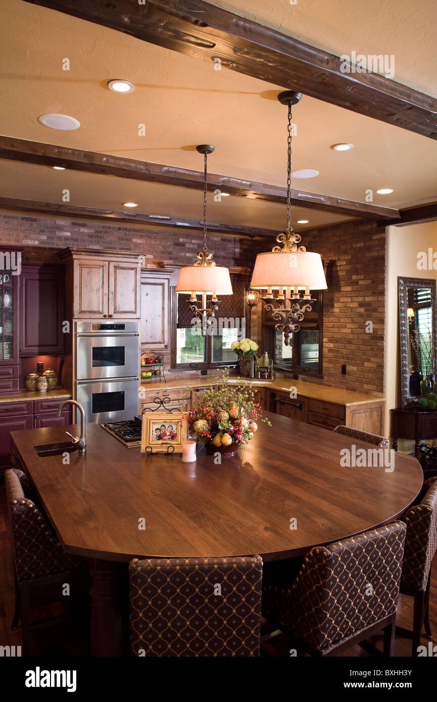 Colorado Custom Luxury Home Dining Room Table And Kitchen