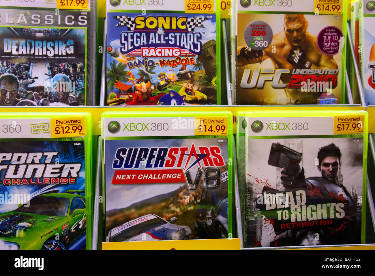 pre-owned " XBOX games on sale in a Game shop, UK Stock Photo - Alamy