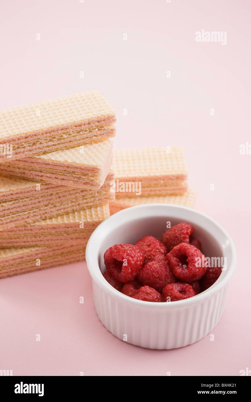 Stacked wafer cookies Stock Photo Alamy