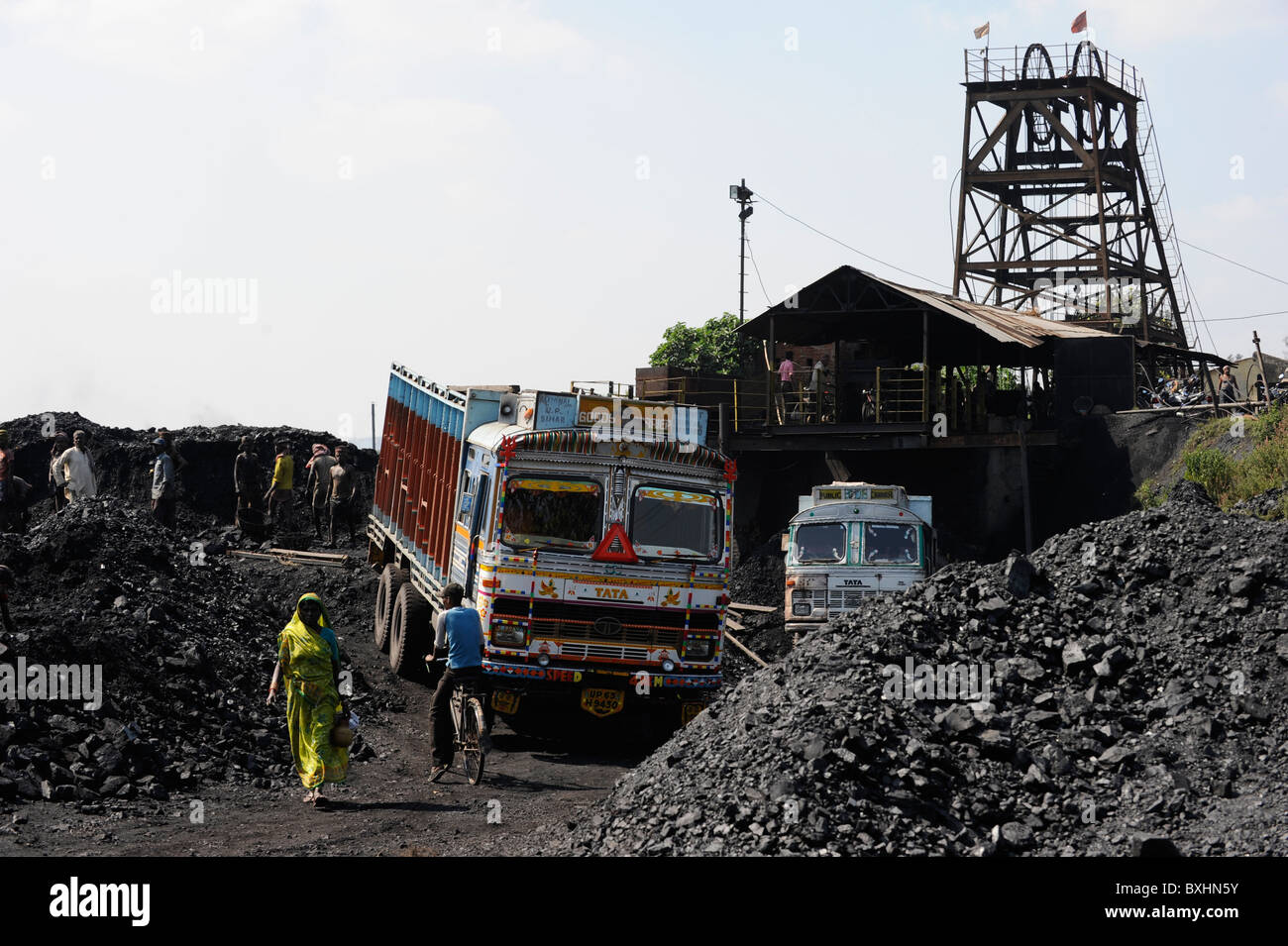 India Jharkhand Dhanbad , underground coal mining of Bharat coking coal Ltd. Stock Photo