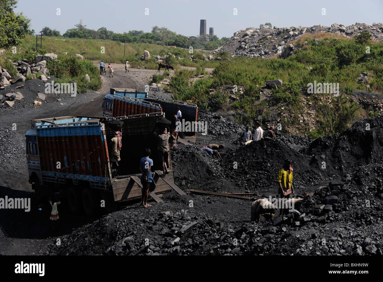 India Jharkhand Dhanbad , coal mining of Bharat coking coal Ltd Stock
