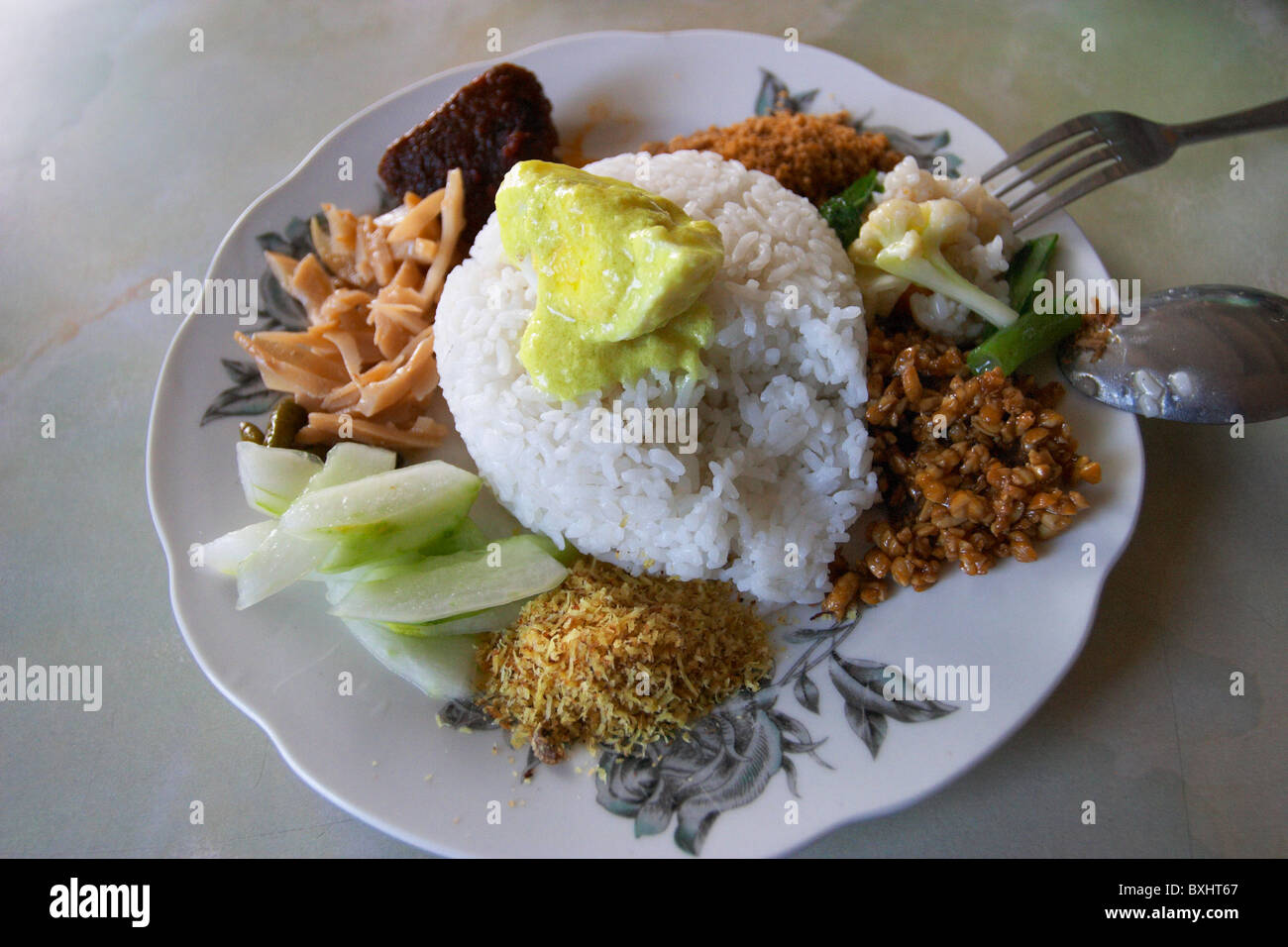 Nasi Campur, Java, Indonesia Stock Photo