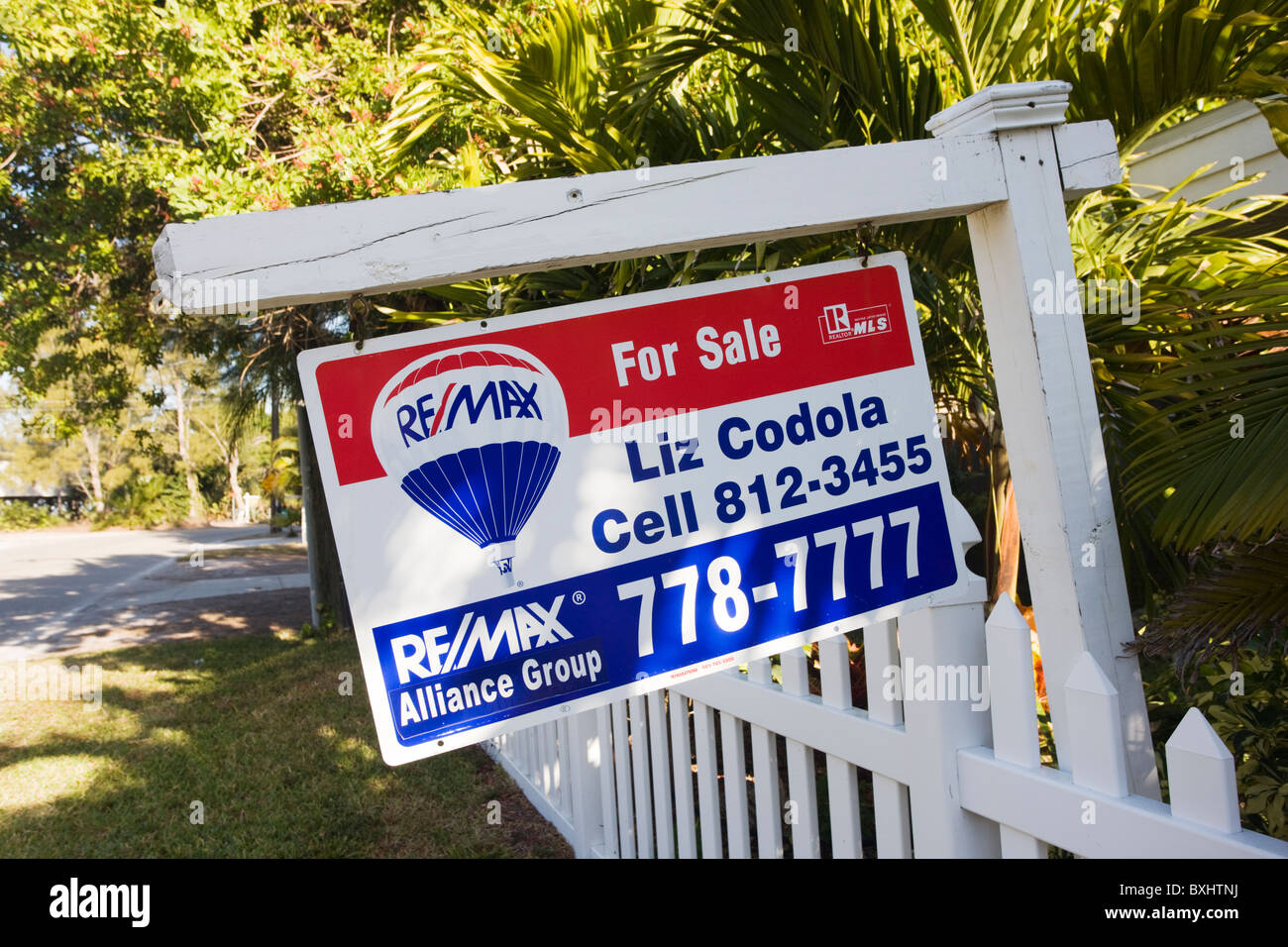For Sale sign at vacation resort location, Anna Maria Island, Florida