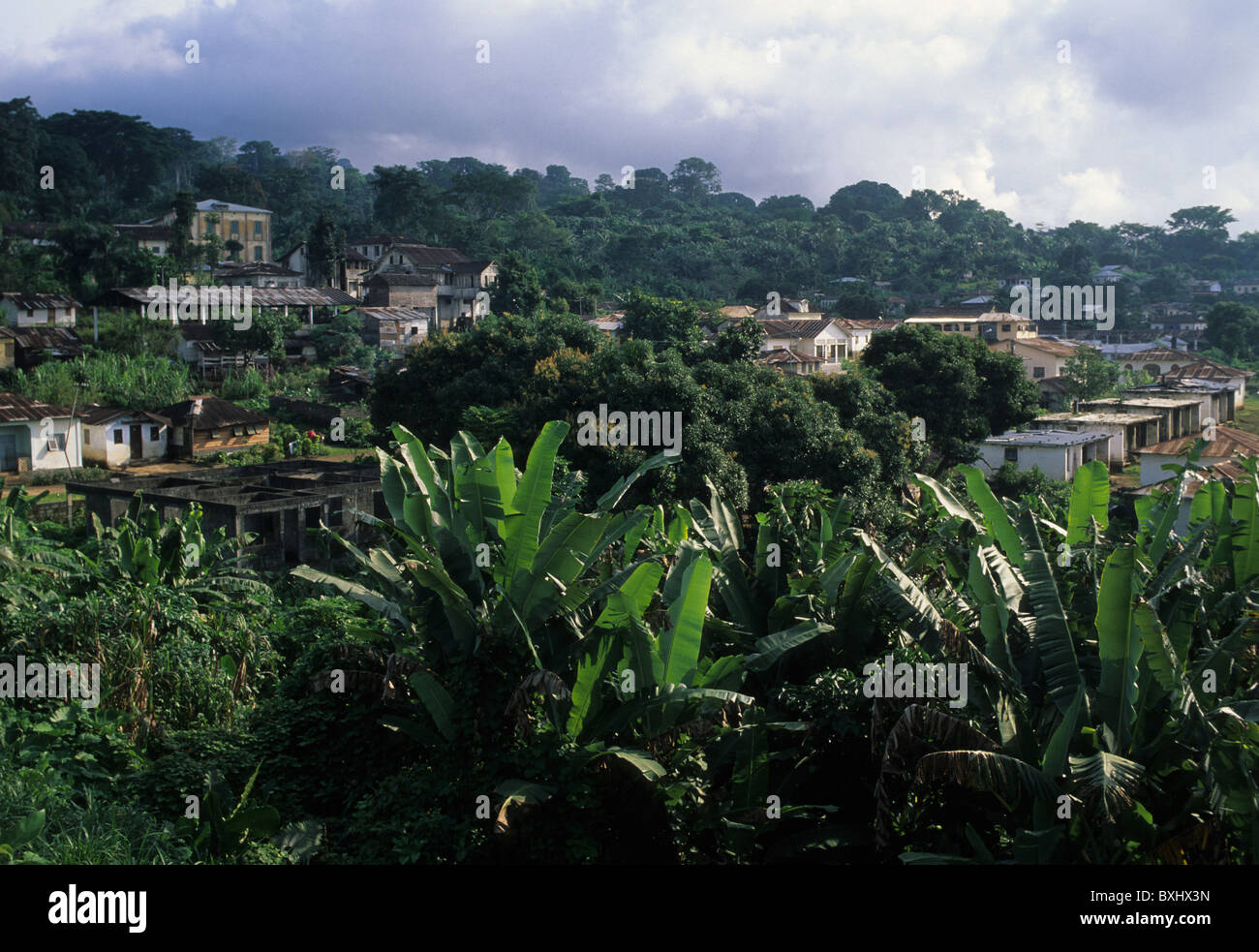 City view  BATETE South Bioko Island  EQUATORIAL GUINEA. Stock Photo