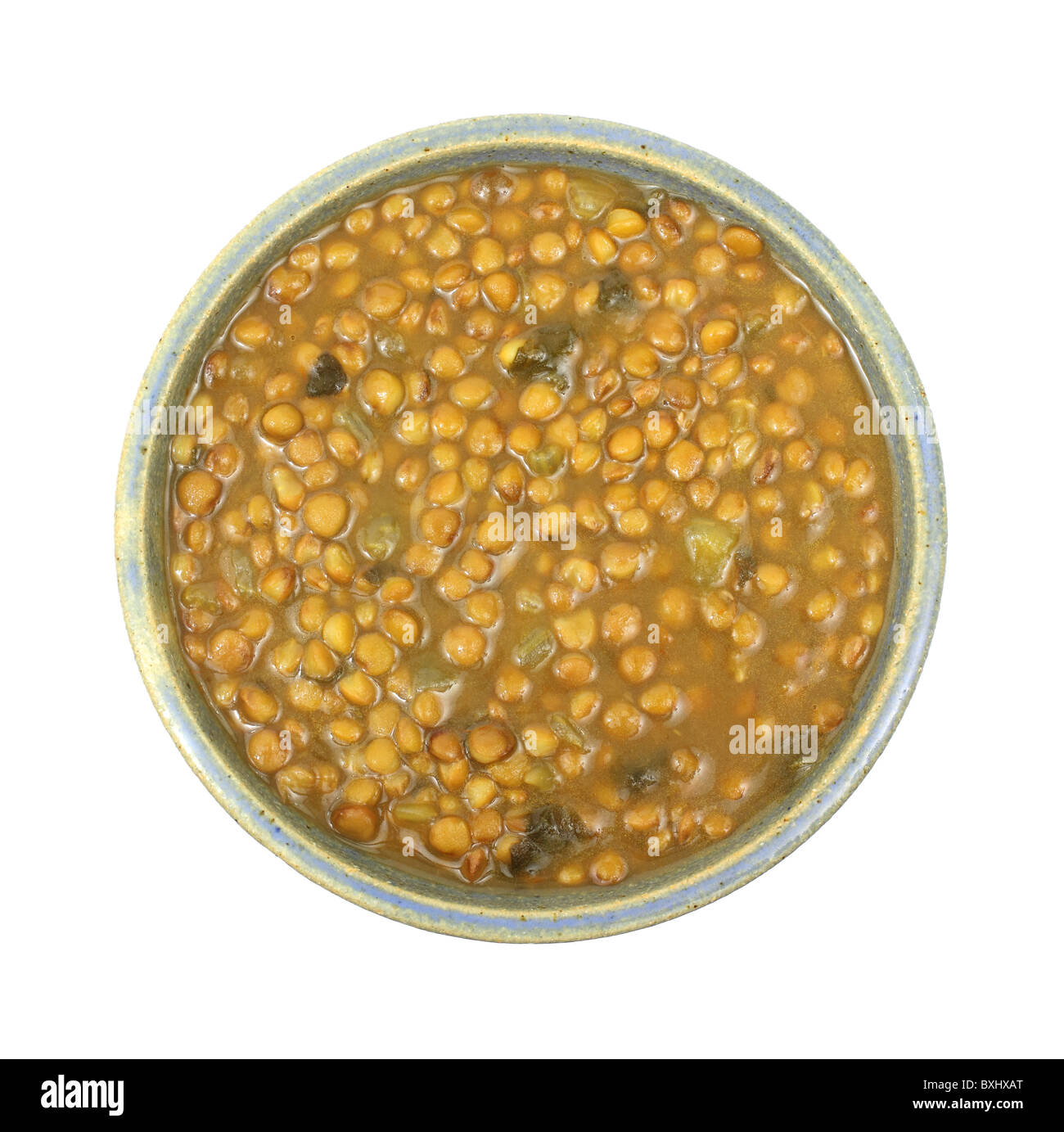 Lentil soup in bowl Stock Photo