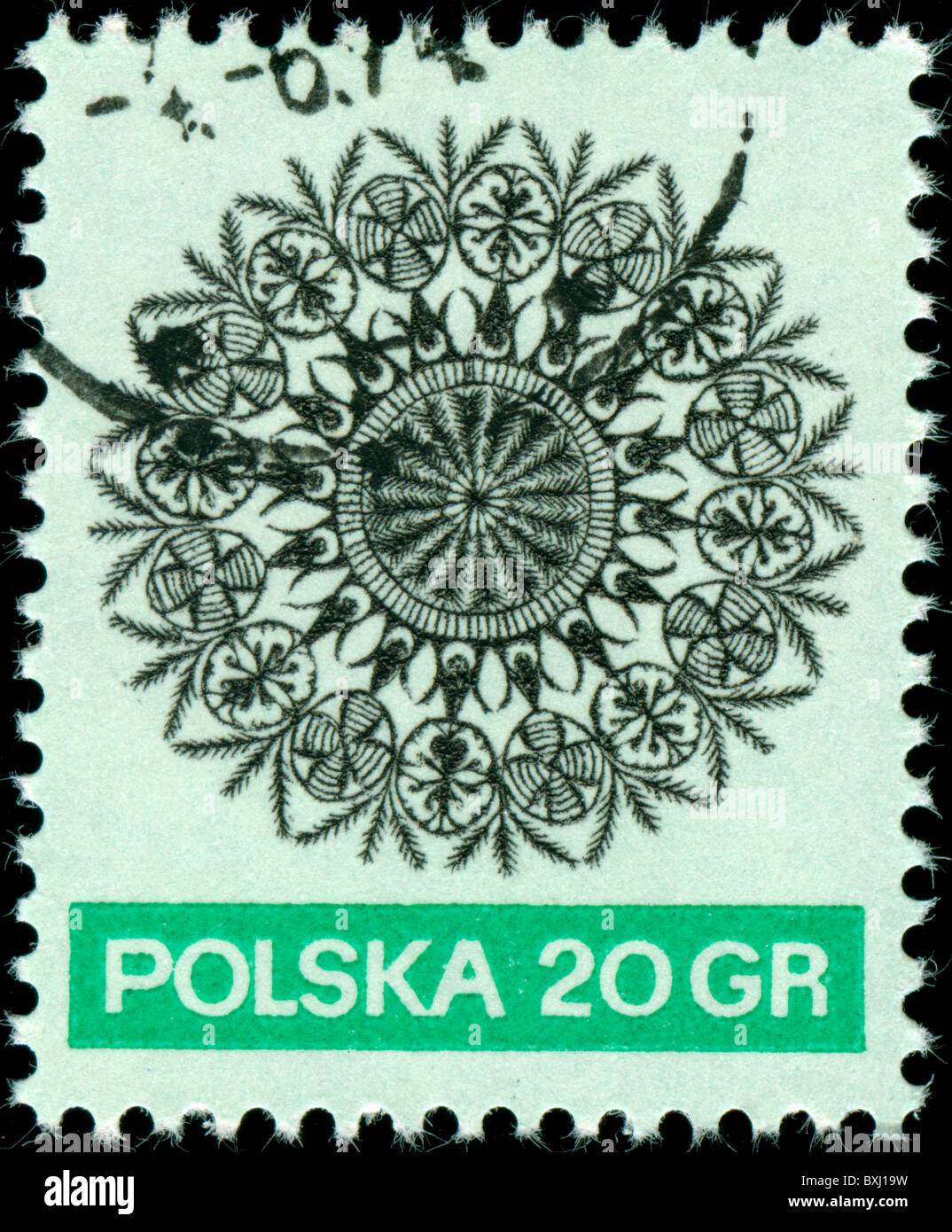 Stamp from Poland with Christmas design Stock Photo Alamy