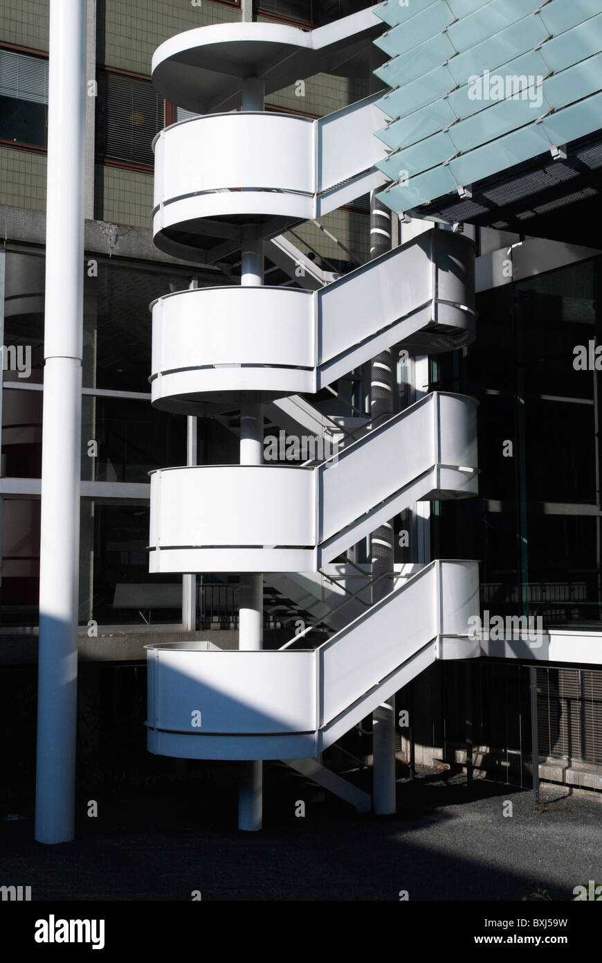 Spiral staircase on the Tanaka Business School Imperial College London UK Stock Photo