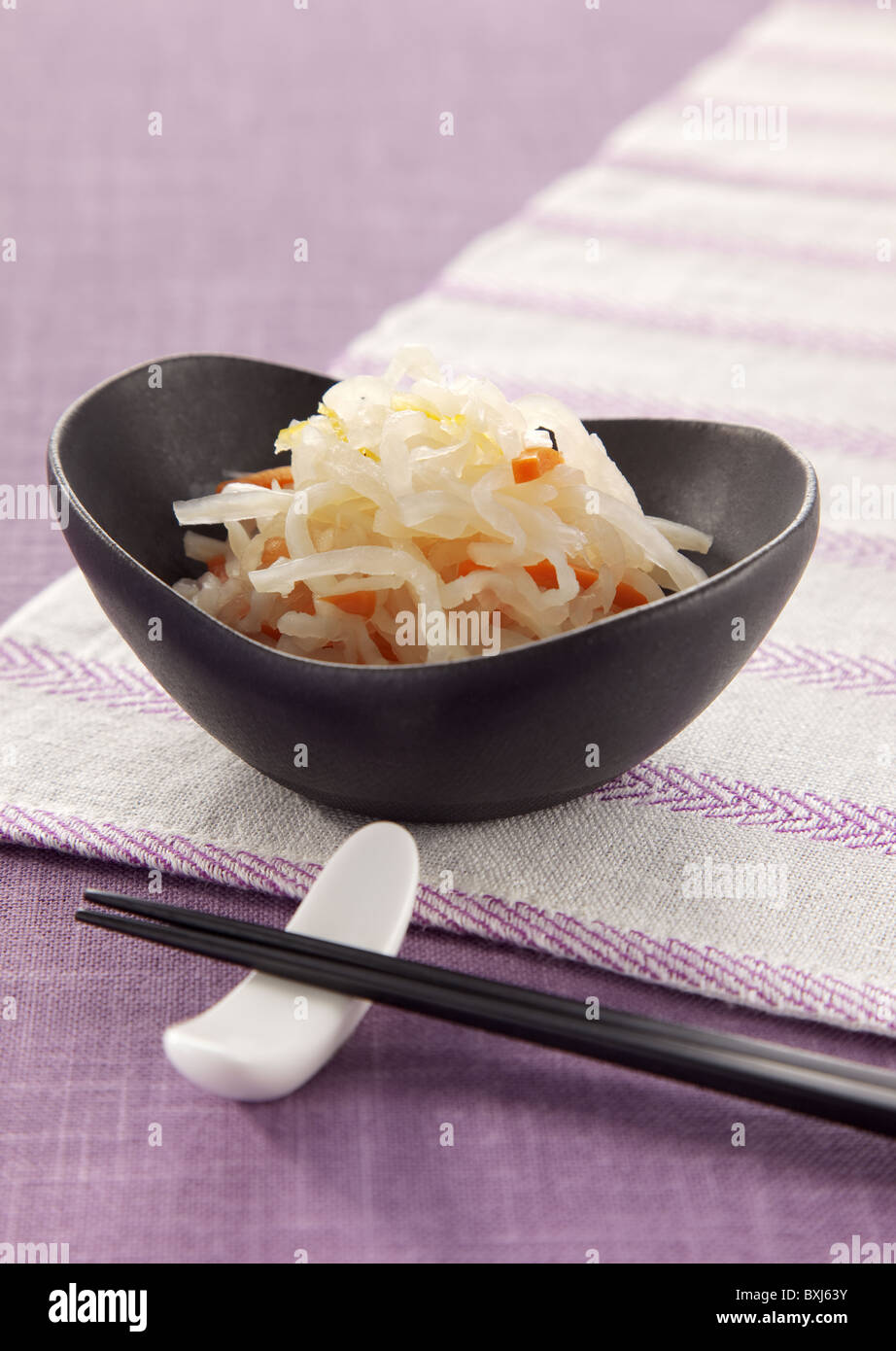 Japanese radish and carrot dressed in sour sauce Stock Photo Alamy