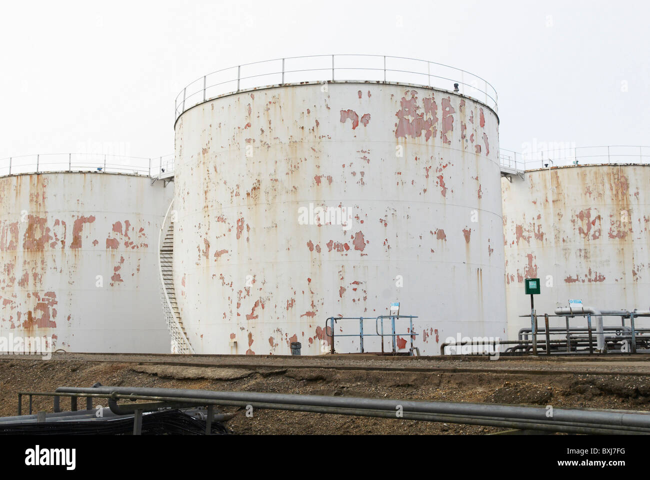 Petroleum storage tanks at Harwich Refinery Suffolk UK Stock Photo Alamy