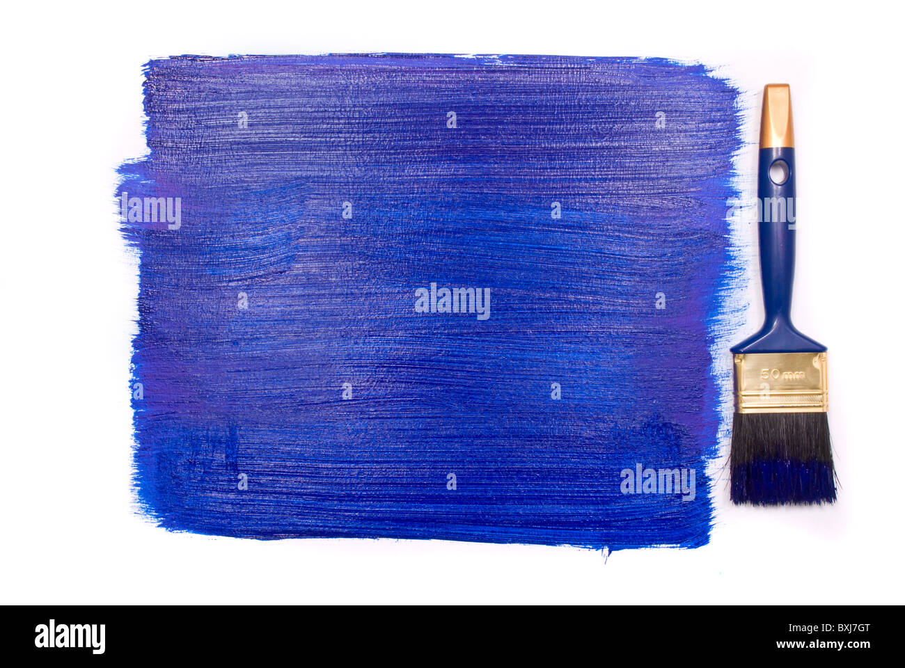 Professional brush with blue paint on a white background Stock Photo ...