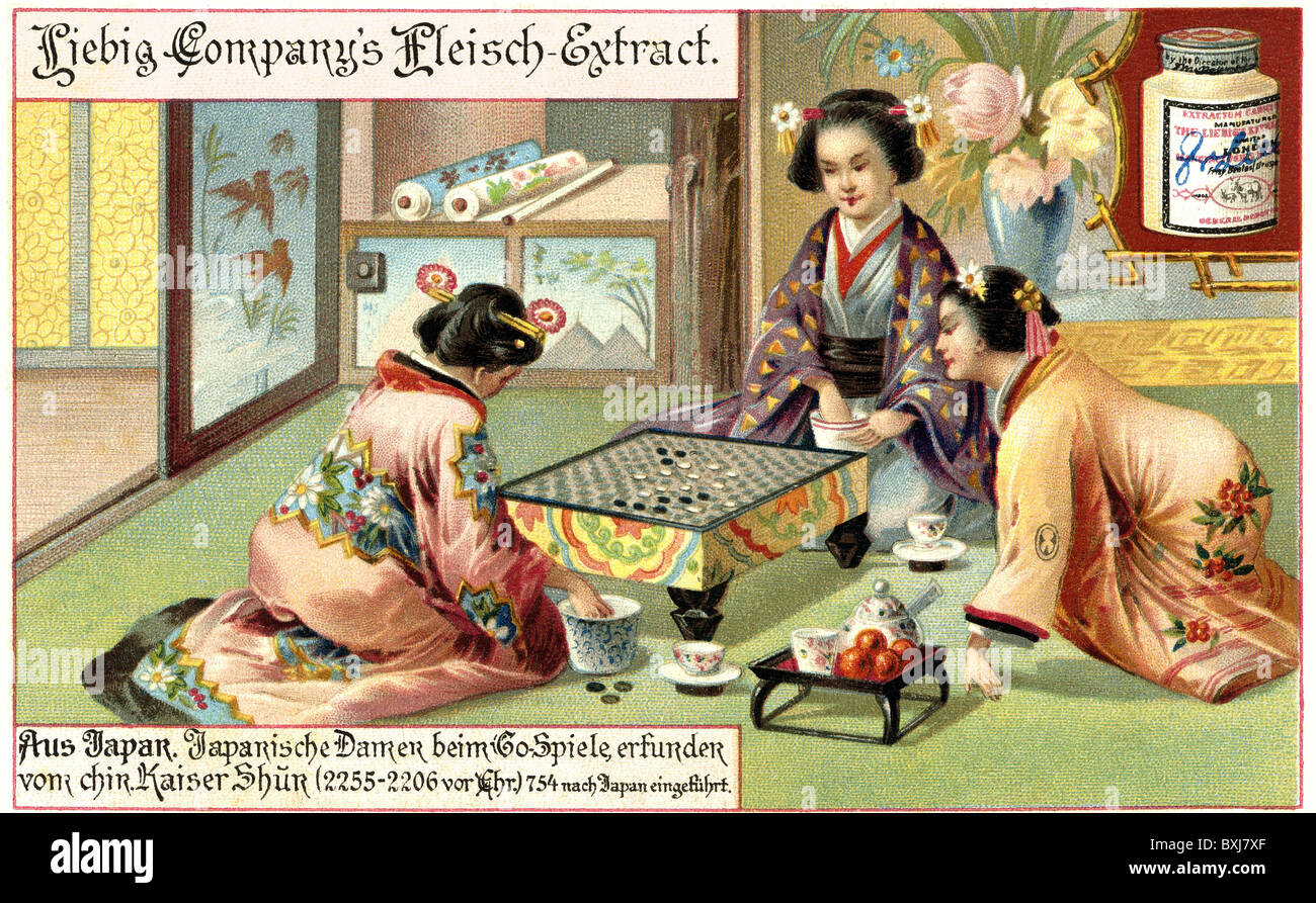 games, board game, Go, Japanese women playing Go, Japan, circa 1900, Additional-Rights-Clearences-Not Available Stock Photo
