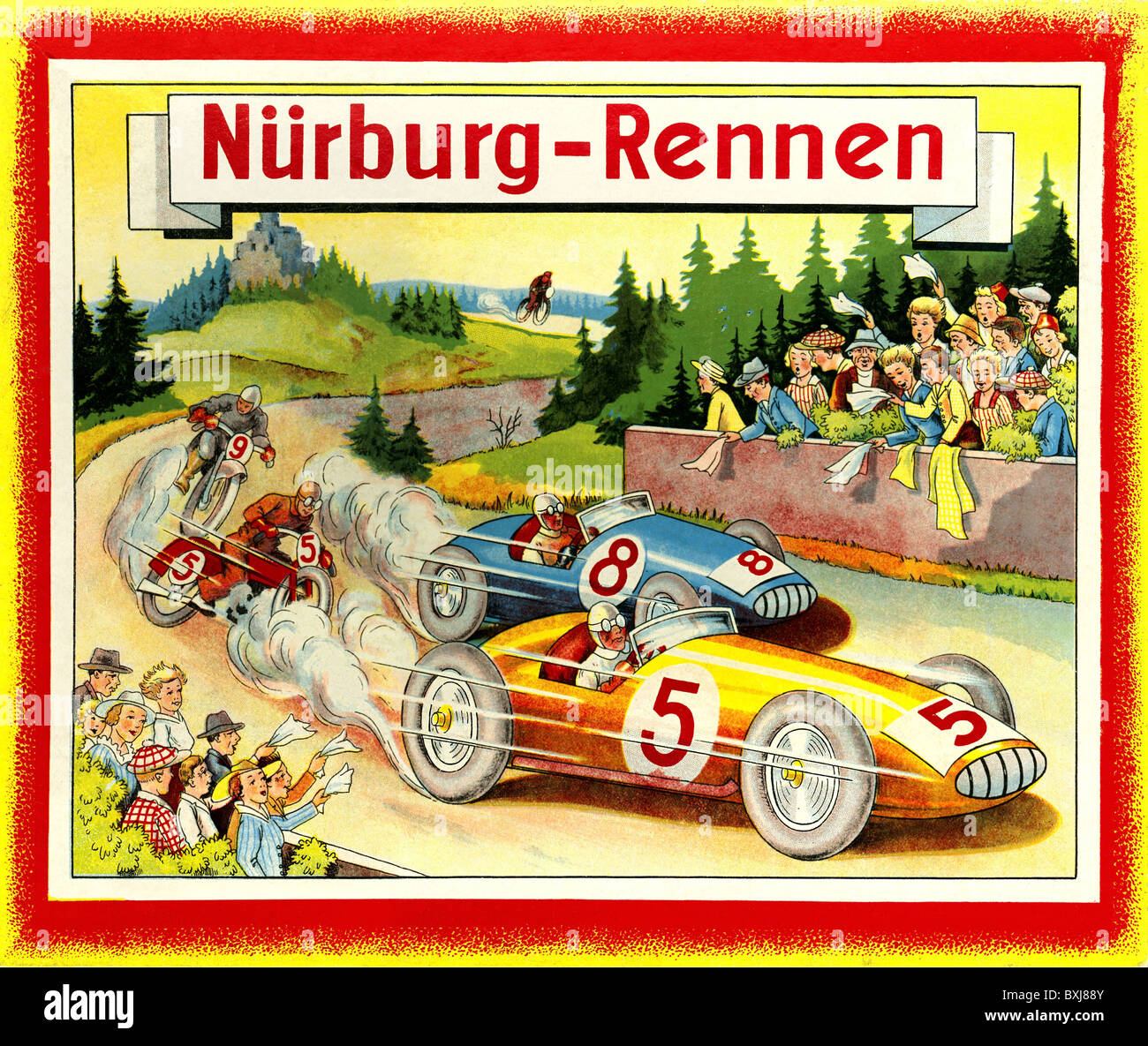 game, parlour game, 'Nuerburg Race', Couvinian, Germany, circa 1937, Additional-Rights-Clearences-Not Available Stock Photo