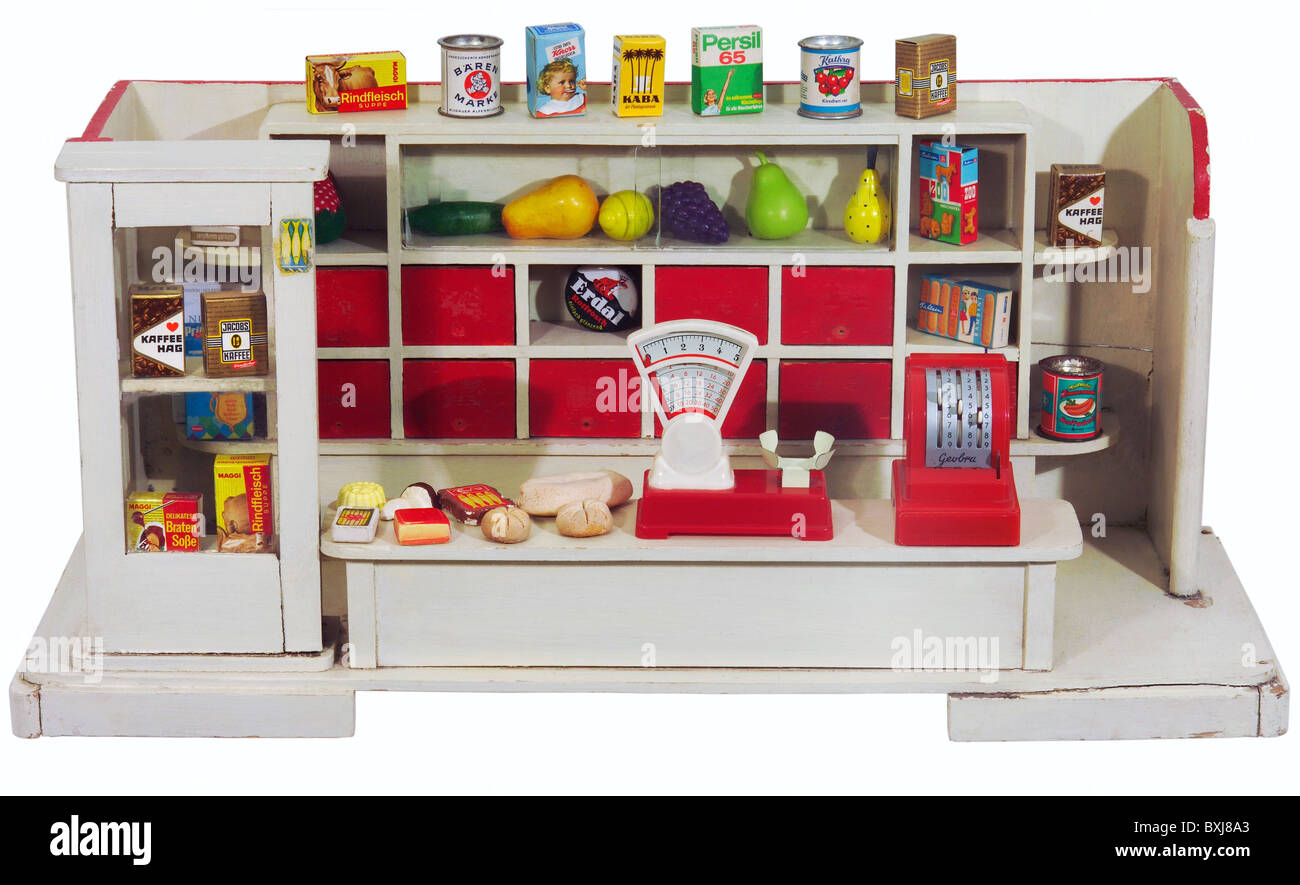 toys, grocer's shop, Germany, circa 1959, Additional-Rights-Clearences-Not Available Stock Photo